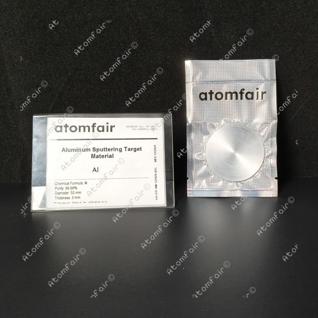 Aluminum Sputtering Target 99.99% Pure D50 × 3mm ATOMFAIR®