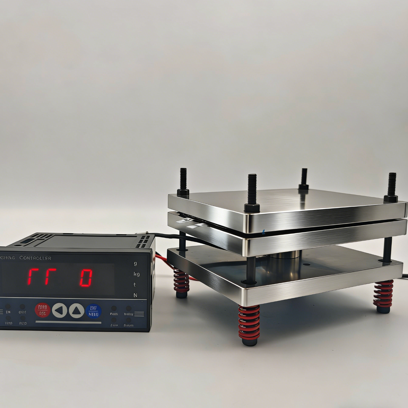 Atomfair Pouch Cell Battery Cycle Test Fixture - Stainless Steel Three-Layer with Pressure Sensor Version