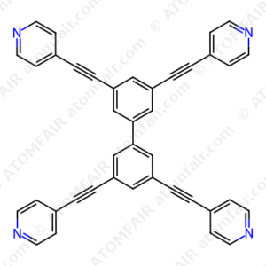Pyridine, 4,4',4'',4'''-([1,1'-biphenyl]-3,3',5,5'-tetrayltetra-2,1-ethynediyl)tetrakis (CAS: 1185909-06-1)
