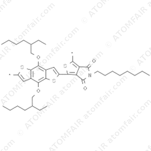 Poly{4,8-bis[(2-ethylhexyl)oxy]benzo[1,2-b:4,5-b']-dithiophene- 2,6-diyl-alt-(1,3-(5-octyl-4H-thieno[3,4-c]pyrrole-4,6(5H)- dione))} (CAS: 1223479-75-1)