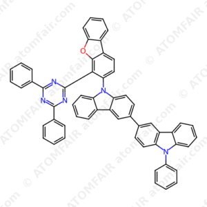 9-(4-(4,6-Diphenyl-1,3,5-triazin-2-yl)-dibenzo[b,d]furan- 3-yl)-9'-phenyl-9H,9'H-3,3'-bicarbazole (CAS: 2351818-36-3)