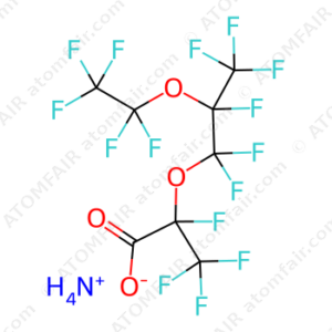 Propanoic acid, 2,3,3,3-tetrafluoro-2-[1,1,2,3,3,3-hexafluoro-2-(1,1,2,2,2-pentafluoroethoxy)propoxy]-, ammonium salt (1:1) (CAS: 510774-79-5)