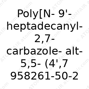 Poly[N-9'-heptadecanyl-2,7-carbazole-alt-5,5-(4',7'-di-2- thienyl-2',1',3'-benzothiadiazole)] (CAS: 958261-50-2)