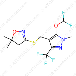 Isoxazole, 3-[[[5-(difluoromethoxy)-1-methyl-3-(trifluoromethyl)-1H-pyrazol-4-yl]methyl]thio]-4,5-dihydro-5,5-dimethyl (CAS: 656825-92-2)