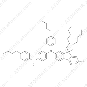 Poly[(9,9-dihexylfluorenyl-2,7-diyl)-alt-(N,N’-bis-{p-butylphenyl}-1,4-diaminophenylene)] (CAS: 870517-32-1)