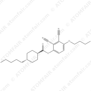 Cyclohexanecarboxylic acid, 4-pentyl-, 4-butoxy-2,3-dicyanophenyl ester, trans (CAS: 75941-47-8)