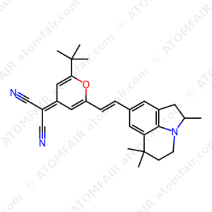 (E)-2-(2-tert-Butyl-6-(2-(2,6,6-trimethyl-2,4,5,6- tetrahydro-1H-pyrrolo[3,2,1-ij]quinolin-8-yl)vinyl)-4H-pyran-4-ylidene)malononitrile (CAS: 953079-91-9)