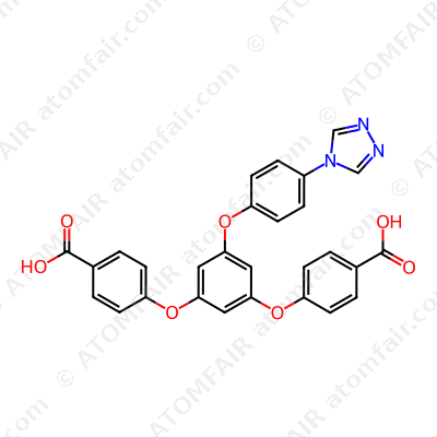 4,4'-((5-(4-(4H-1,2,4-Triazol-4-yl)phenoxy)-1,3-phenylene)bis(oxy))dibenzoic acid (CAS: 2218519-27-6)
