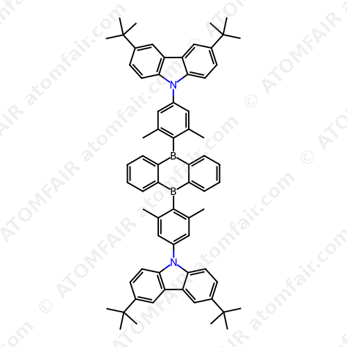5,10-Bis(4-(3,6-di-tert-butyl-9H-carbazol-9-yl)-2,6- dimethylphenyl)-5,10-dihydroboranthrene (CAS: 2171334-46-4)