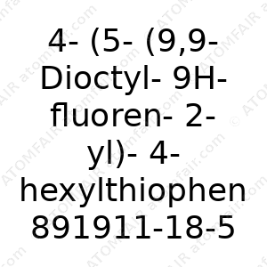 4-(5-(9,9-Dioctyl-9H-fluoren-2-yl)-4-hexylthiophen-2-yl)- 7-(4-hexylthiophen-2-yl)benzo[c][1,2,5]thiadiazole (CAS: 891911-18-5)