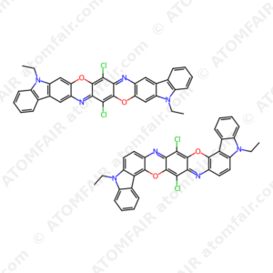 8,18-Dichloro-5,15-diethyl-5,15-dihydrocarbazolo[3',2':5,6][1,4]oxazino[2,3-b]indolo[2,3-i]phenoxazine mixture with 9,19-dichloro-5,15-diethyl-5,15-dihydrocarbazolo[3',4':5,6][1,4]oxazino[2,3-b]indolo[3,2-h]phenoxazine (CAS: N/A)