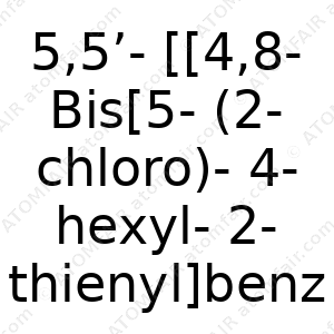 5,5’-[[4,8-Bis[5-(2-chloro)-4-hexyl-2-thienyl]benzo[1,2- b:4,5-b’]dithiophene-2,6-diyl]bis[(3’,3’’-dihexyl[2,2’:5’,2’’- terthiophene]-5’’,5-diyl)methylidyne]]bis[3-hexyl-2-thioxo-4- thiazolidinone (CAS: N/A)