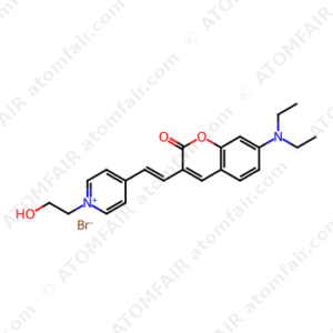 Pyridinium, 4-[2-[7-(diethylamino)-2-oxo-2H-1-benzopyran-3-yl]ethenyl]-1-(2-hydroxyethyl)-, bromide (CAS: 1089179-58-7)