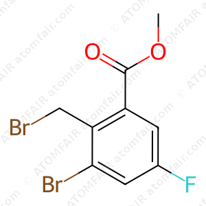 Benzoic aPharmaceuticald, 3-bromo-2-(bromomethyl)-5-fluoro-, methyl ester (CAS: 1187318-54-2)
