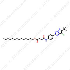Butanoic acid, 4-[[4-[7-chloro-6-(1,1-dimethylethyl)-3H-pyrazolo[1,5-b][1,2,4]triazol-2-yl]phenyl]amino]-4-oxo-, tetradecyl ester (CAS: 152827-98-0)