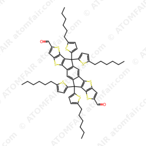 Dithieno[2,3-d:2',3'-d']-s-indaceno[1,2-b:5,6-b']dithiophene-2,8-dicarboxaldehyde, 6,6,12,12-tetrakis(5-hexyl-2-thienyl)-6,12-dihydro (CAS: 2102321-08-2)