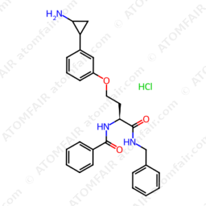 (S)-trans-N-3-{3-(2-Aminocyclopropyl)phenoxy}-1-benzylcarbamoyl propylbenzamide Hydrochloride (CAS: 1196052-98-8)