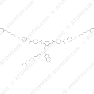 1,4-Cyclohexanedicarboxylic acid, 1,1′-[2-[(1E)-3-(2-benzothiazolyl)-13-oxo-6,9,12-trioxa-2,3-diazapentadeca-1,14-dien-1-yl]-1,4-phenylene] 4,4′-bis[4-[[6-[(1-oxo-2-propen-1-yl)oxy]hexyl]oxy]phenyl] ester, (trans,trans) (CAS: 1973393-08-6)