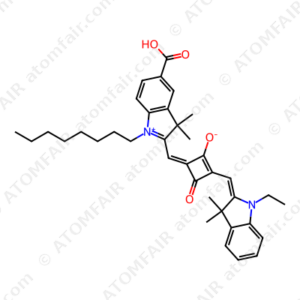 (E)-4-((5-Carboxy-3,3-dimethyl-1-octyl-3H-indolium-2-yl)- methylene)-2-((E)-(1-ethyl-3,3-dimethylindolin-2-ylidene)- methyl)-3-oxocyclobut-1-enolate (CAS: 951248-19-4)