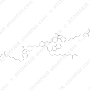 Cyclohexanecarboxylic acid, 4,4'-[[2-[(1E)-3-(2-benzothiazolyl)-13-oxo-6,9,12-trioxa-2,3-diazapentadeca-1,14-dien-1-yl]-1,4-phenylene]bis(oxymethylene)]bis-, 1,1'-bis[4-[[6-[(1-oxo-2-propen-1-yl)oxy]hexyl]oxy]phenyl] ester, (trans,trans) (CAS: 1958115-17-7)