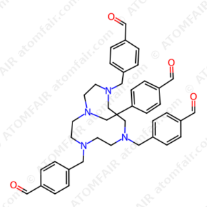 Benzaldehyde, 4,4',4'',4'''-[1,4,7,10-tetraazacyclododecane-1,4,7,10-tetrayltetrakis(methylene)]tetrakis (CAS: 1643532-25-5)