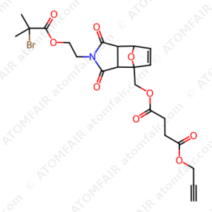(2-(2-((2-bromo-2-methylpropanoyl)oxy)ethyl)-1,3-dioxo-1,2,3,3a,7,7a-hexahydro-4H-4,7-epoxyisoindol-4-yl)methyl prop-2-yn-1-yl succinate (CAS: 2097887-80-2)