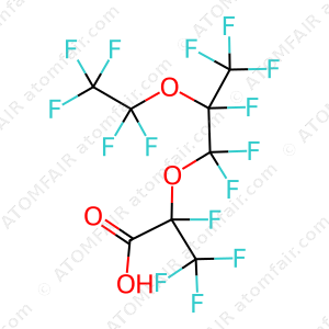Propanoic acid, 2,3,3,3-tetrafluoro-2-[1,1,2,3,3,3-hexafluoro-2-(1,1,2,2,2-pentafluoroethoxy)propoxy] (CAS: 2479-74-5)