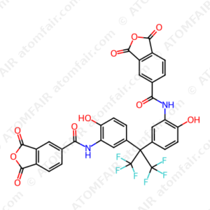 N,N'-((perfluoropropane-2,2-diyl)bis(6-hydroxy-3,1-phenylene))bis(1,3-dioxo-1,3-dihydroisobenzofuran-5-carboxamide) (CAS: 223255-30-9)