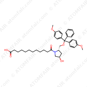 1-Pyrrolidinedodecanoic acid, 2-[[bis(4-methoxyphenyl)phenylmethoxy]methyl]-4-hydroxy-λ-oxo-, (2S,4R) (CAS: 1159408-70-4)