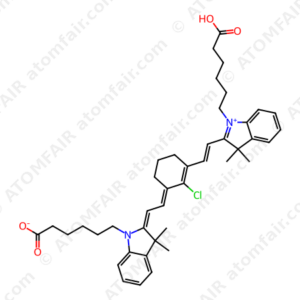 6-{2-[2-(3-{2-[1-(5-Carboxypentyl)-3,3-dimethyl-1,3-dihydro-2H-indol-2-ylidene]ethylidene}-2-chlorocyclohex-1-en-1-yl)ethen-1-yl]-3,3-dimethyl-3H-indol-1-ium-1-yl}hexanoate (CAS: 174829-14-2)