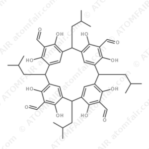Pentacyclo[19.3.1.13,7.19,13.115,19]octacosa-1(25),3,5,7(28),9,11,13(27),15,17,19(26),21,23-dodecaene-5,11,17,23-tetracarboxaldehyde, 4,6,10,12,16,18,22,24-octahydroxy-2,8,14,20-tetrakis(2-methylpropyl) (CAS: 1643956-23-3)