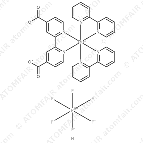 Bis(2,2'-bipyridyl)(4,4'-dicarboxyl-2,2'-bipyridyl)ruthenium(II) bishexafluorophosphate (CAS: 64189-98-6)