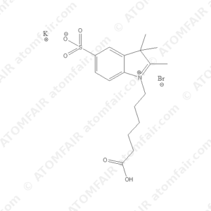 3H-Indolium, 1-(5-carboxypentyl)-2,3,3-trimethyl-5-sulfo-, bromide, potassium salt (1:1:1) (CAS: 307518-07-6)