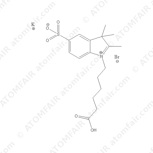 3H-Indolium, 1-(5-carboxypentyl)-2,3,3-trimethyl-5-sulfo-, bromide, potassium salt (1:1:1) (CAS: 307518-07-6)