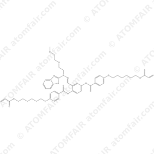 Benzoic acid, 4-[[6-[(1-oxo-2-propen-1-yl)oxy]hexyl]oxy]-, 2-[(E)-[2-(2-benzothiazolyl)-2-[2-(2-methoxyethoxy)ethyl]hydrazinylidene]methyl]-4-[[4-[[6-[(1-oxo-2-propen-1-yl)oxy]hexyl]oxy]benzoyl]oxy]phenyl ester (CAS: 2099683-84-6)