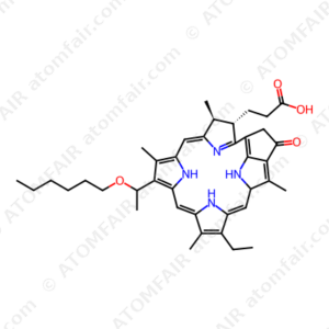 (3S,4S)-14-Ethyl-9-(1-(hexyloxy)ethyl)-4,8,13,18-tetramethyl-20-oxo-3-phorbinepropanoic acid, HPPH (CAS: 149402-51-7)