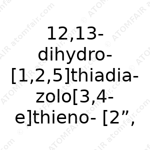 12,13-dihydro-[1,2,5]thiadiazolo[3,4-e]thieno-[2”,3’’:4’,5’]- thieno[2’,3’:4,5]pyrrolo[3,2-g]thieno-[2’,3’:4,5]thieno[3,2-b]- indole-2,10-diyl)bis(methanylylidene))-bis(5,6-dichloro-3-oxo- 2,3-dihydro-1H-indene-2,1-diylidene))dimalononitrile (CAS: N/A)