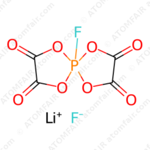 ATOMFAIR® chemical structure diagram of lithium bis(oxyalyl)difluorophosphate LiDODFP battery grade