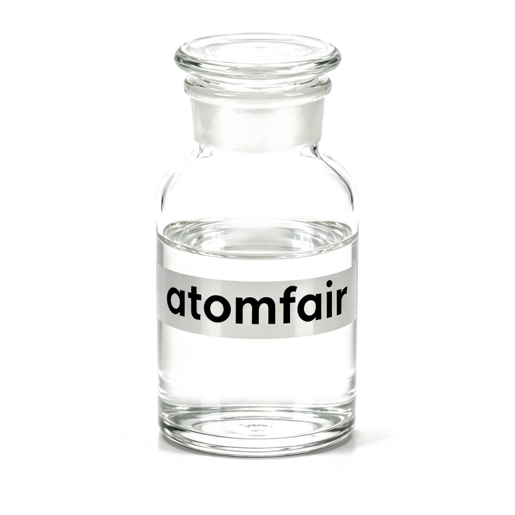 ATOMFAIR® Cellulose Nanofibers CNF clear gel substance displayed inside a round glass petri dish.