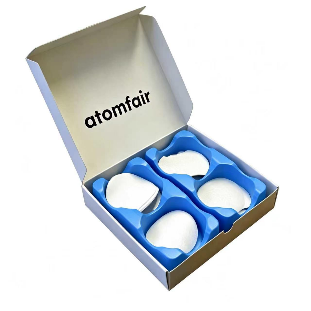 ATOMFAIR® several white circular pre-cut polypropylene PP battery discs arranged neatly on a plain white background.