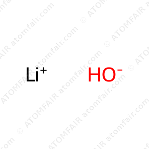 Battery grade lithium hydroxide monohydrate LiOH·H2O CAS 1310-66-3 56.8% purity by Atomfair for cathode material synthesis.