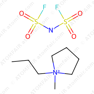 ATOMFAIR® N-Methyl-N-propylpyrrolidinium Bis(fluorosulfonyl)imide CAS 852620-97-4 PY13-FSI 99.9% Battery Grade Moisture 1 Atomfair 99.9% battery grade PY13-FSI N-Methyl-N-propylpyrrolidinium Bis(fluorosulfonyl)imide CAS 852620-97-4 with low moisture for ionic liquid electrolytes.