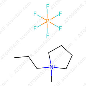 ATOMFAIR® N-Methyl-N-propylpyrrolidinium Hexafluorophosphate CAS 327022-58-2 PY13-PF₆ 99.9% Battery Grade Moisture 1 Atomfair 99.9% battery grade PY13-PF6 N-Methyl-N-propylpyrrolidinium Hexafluorophosphate CAS 327022-58-2 with low moisture content for ionic liquid electrolytes.