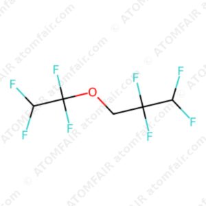 diagram showing the 2D chemical structure of ATOMFAIR® 1,1,2,2-Tetrafluoroethyl-2,2,2-trifluoroethyl Ether FEE molecule.