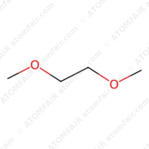 diagram showing the 2D chemical structure of ATOMFAIR® 1,2-Dimethoxyethane DME molecule.