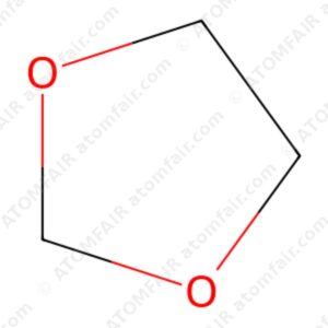 diagram showing the 2D cyclic chemical structure of ATOMFAIR® 1,3-Dioxolane DOL molecule.