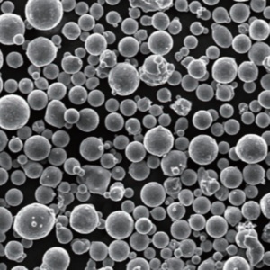 Atomfair® AlSi10Mg spherical aluminum alloy powder showing a bright gray metallic fine substance within a clear hexagonal glass bottle.