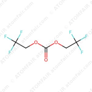 diagram showing the 2D chemical structure of ATOMFAIR® Bis(2,2,2-trifluoroethyl) Carbonate TFDEC molecule.
