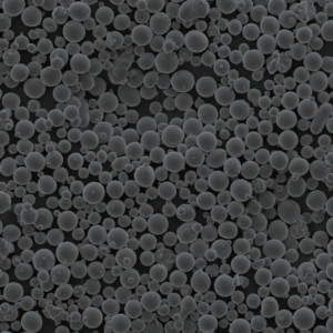 Atomfair® CX spherical maraging tool steel powder displaying a bright silver metallic fine substance in a hexagonal glass bottle.