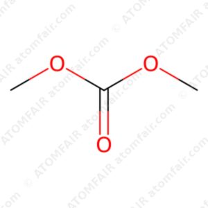 diagram showing the 2D chemical structure of ATOMFAIR® Dimethyl Carbonate DMC molecule.